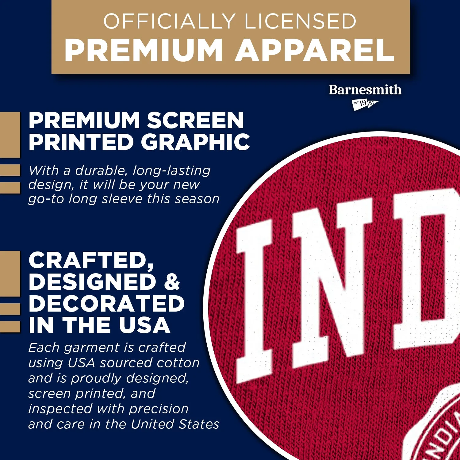 Indiana University Heritage Long Sleeve T-Shirt (Cardinal) sold by Barnesmith product image thumbnail 4