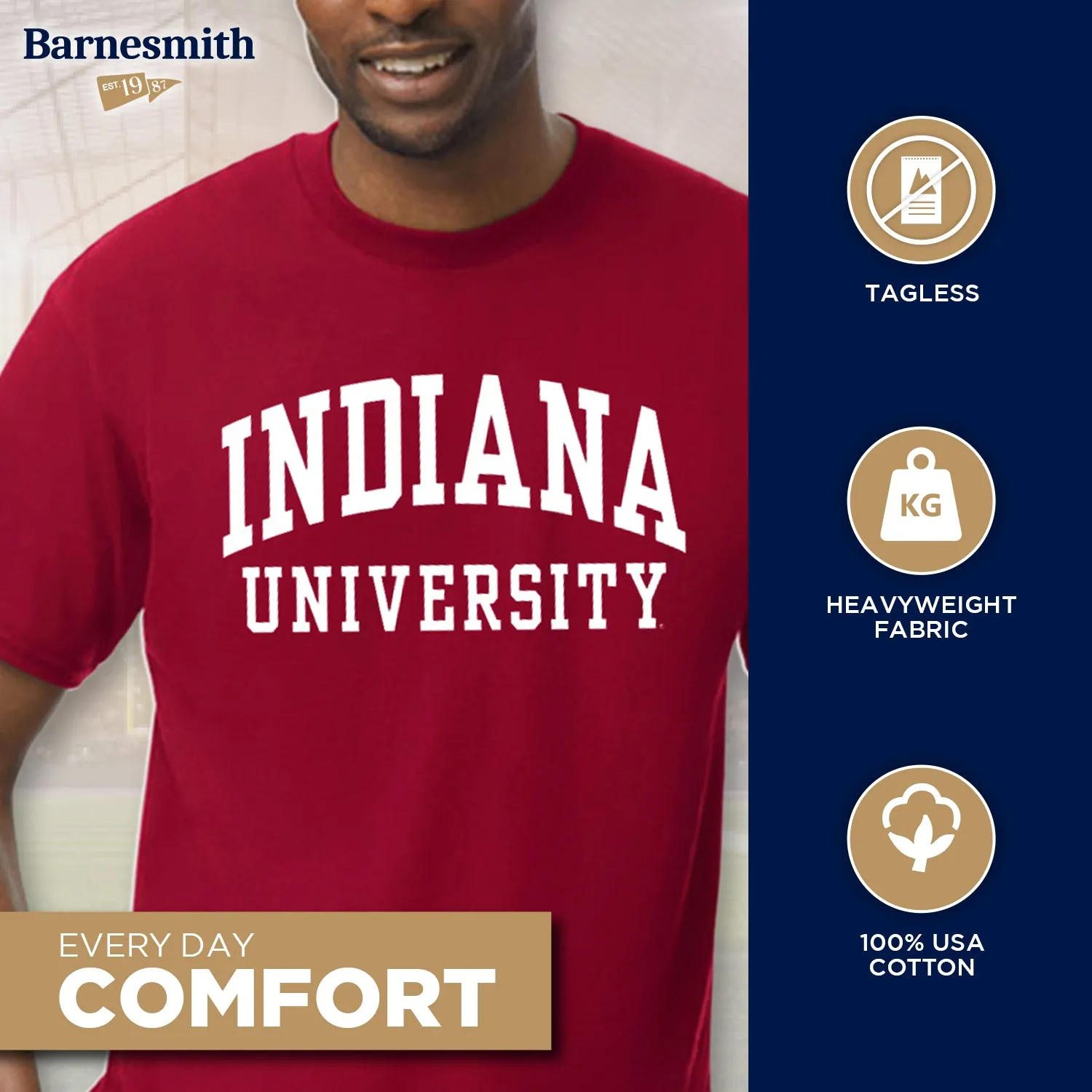 Indiana University Classic T-Shirt (Cardinal) sold by Barnesmith product image thumbnail 3