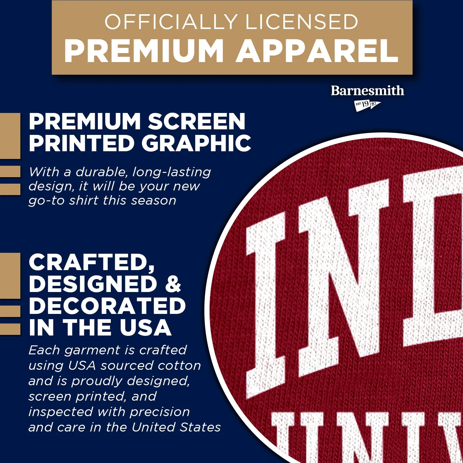 Indiana University Classic T-Shirt (Cardinal) sold by Barnesmith product image thumbnail 4