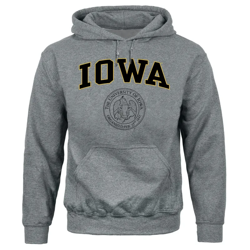 University of Iowa Heritage Hooded Sweatshirt (Charcoal Grey) sold by Barnesmith