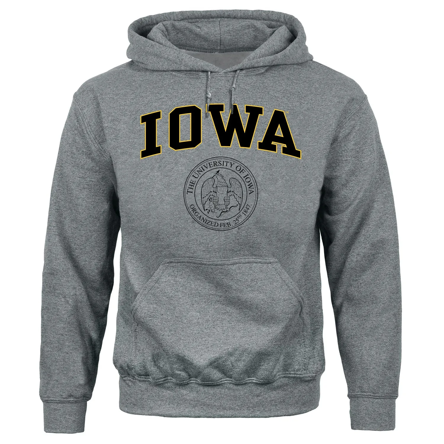 University of Iowa Heritage Hooded Sweatshirt (Charcoal Grey) sold by Barnesmith