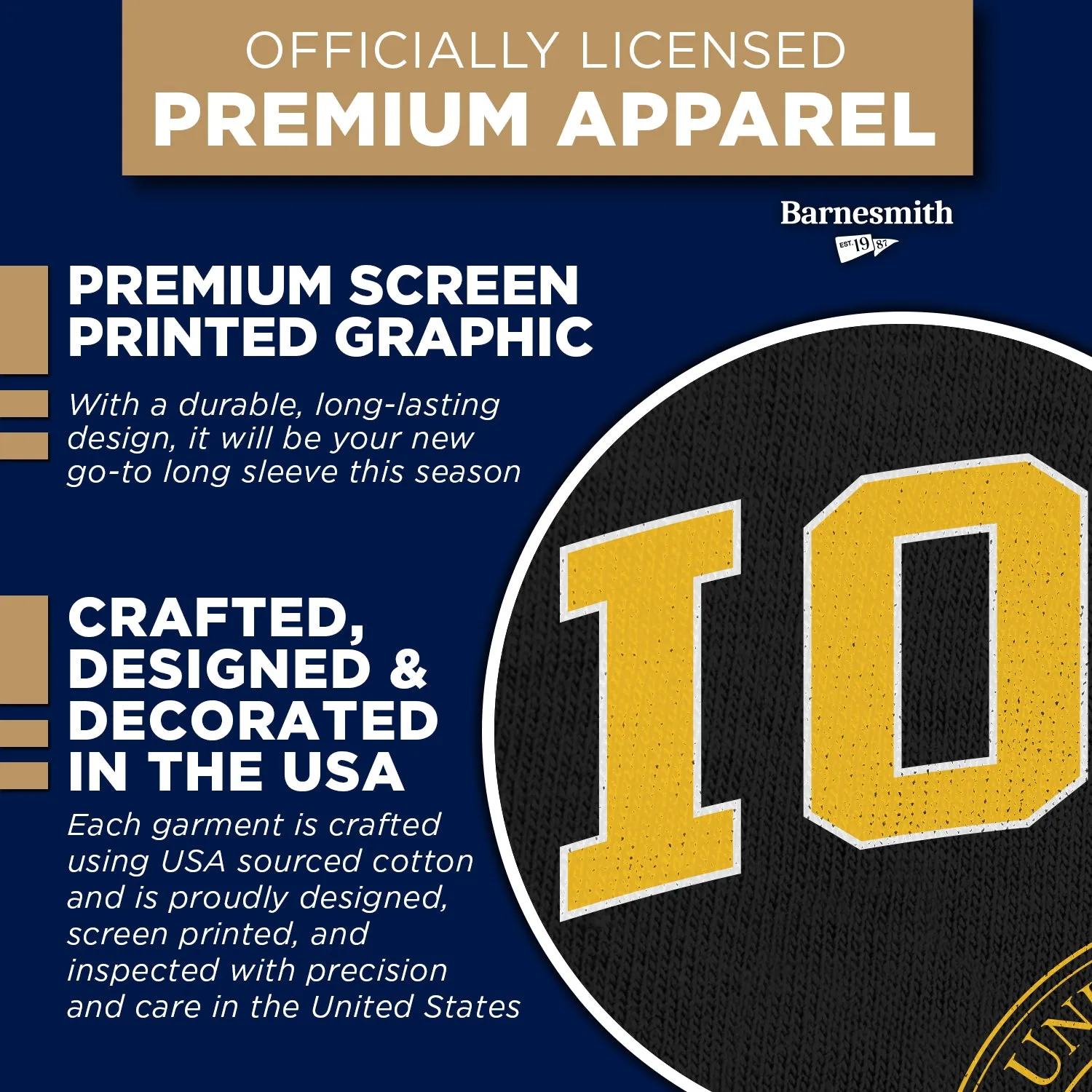 University of Iowa Heritage Long Sleeve T-Shirt (Black) sold by Barnesmith product image thumbnail 4