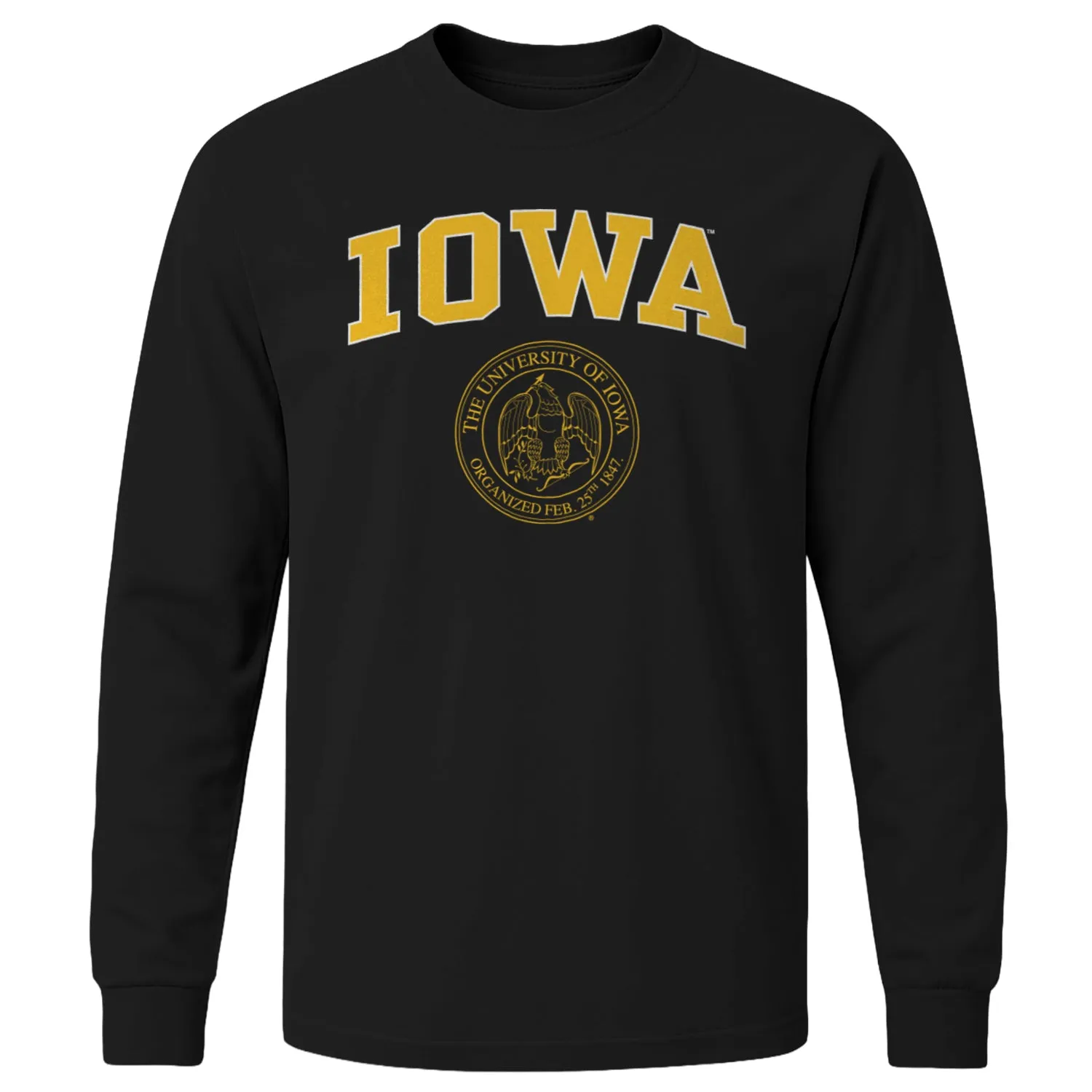 University of Iowa Heritage Long Sleeve T-Shirt (Black) sold by Barnesmith