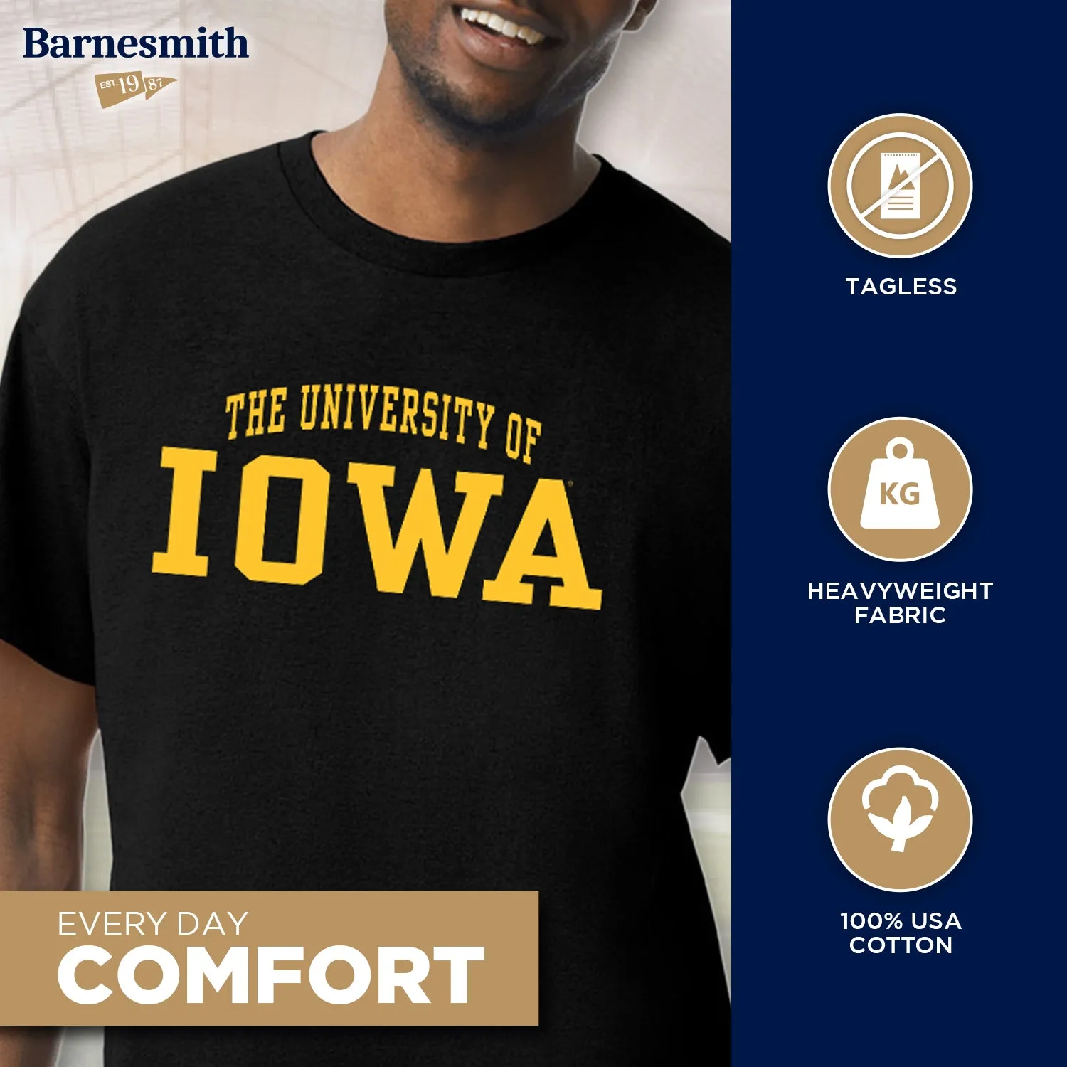 University of Iowa Classic T-Shirt (Black) sold by Barnesmith product image thumbnail 3
