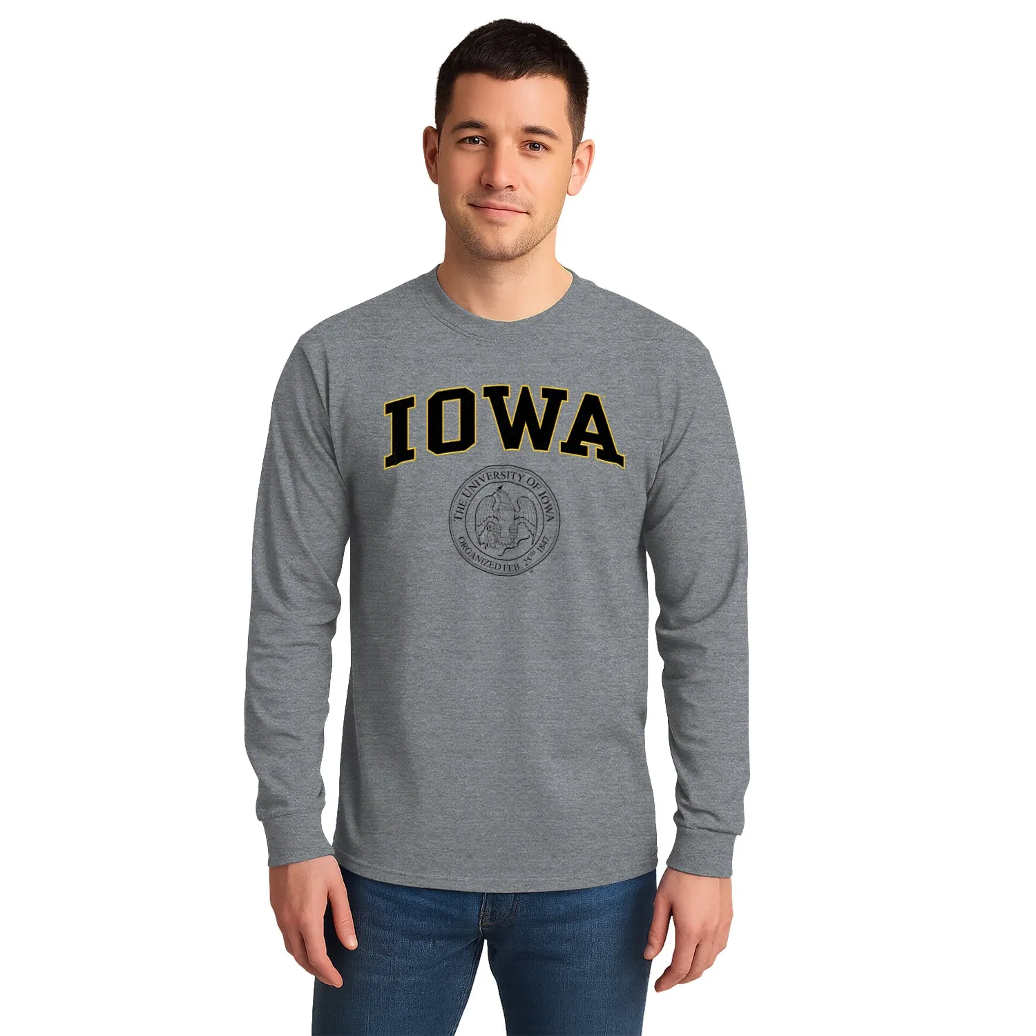 University of Iowa Heritage Long Sleeve T-Shirt (Charcoal Grey) sold by Barnesmith product image thumbnail 2