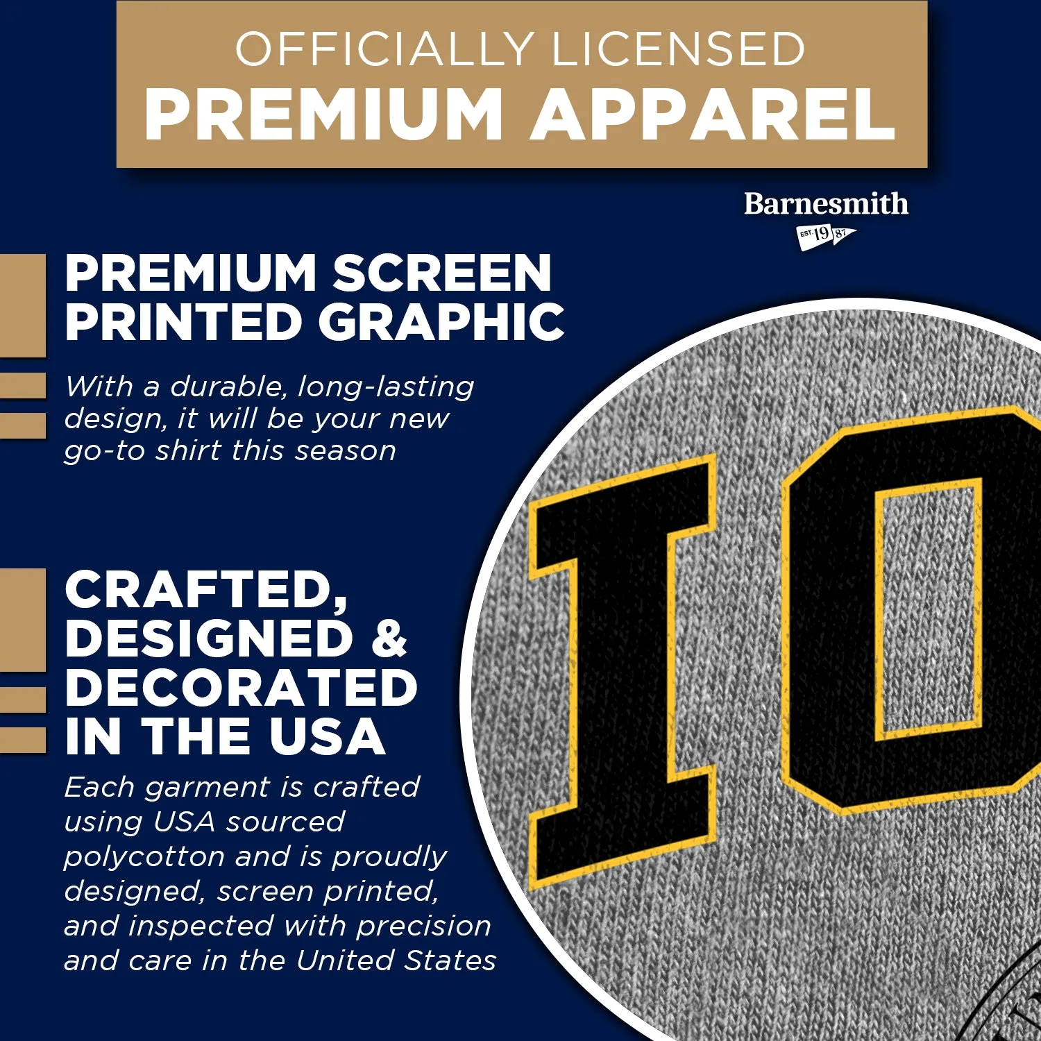 University of Iowa Heritage T-Shirt (Charcoal Grey) sold by Barnesmith product image thumbnail 4