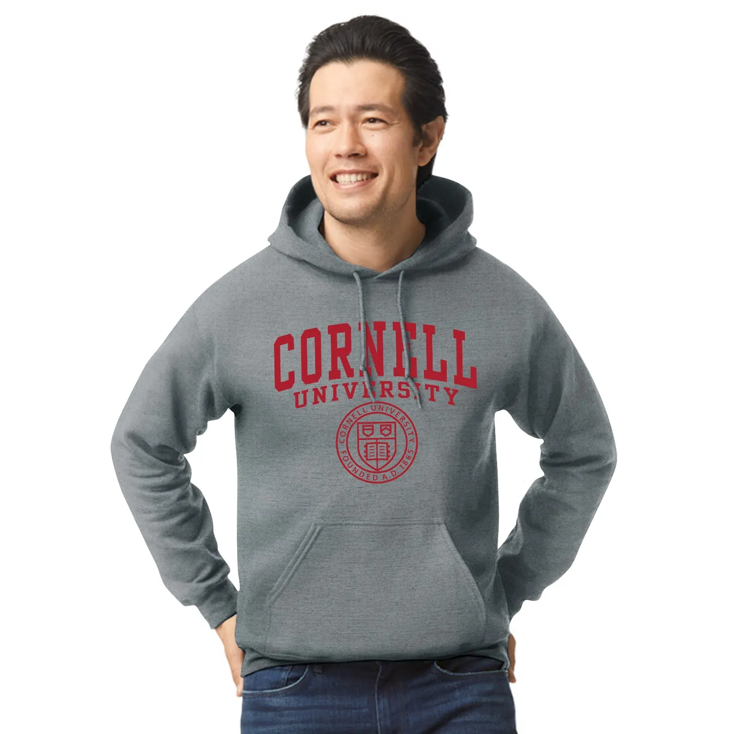 Cornell Heritage Hooded Sweatshirt (Charcoal Grey) sold by Barnesmith product image thumbnail 2