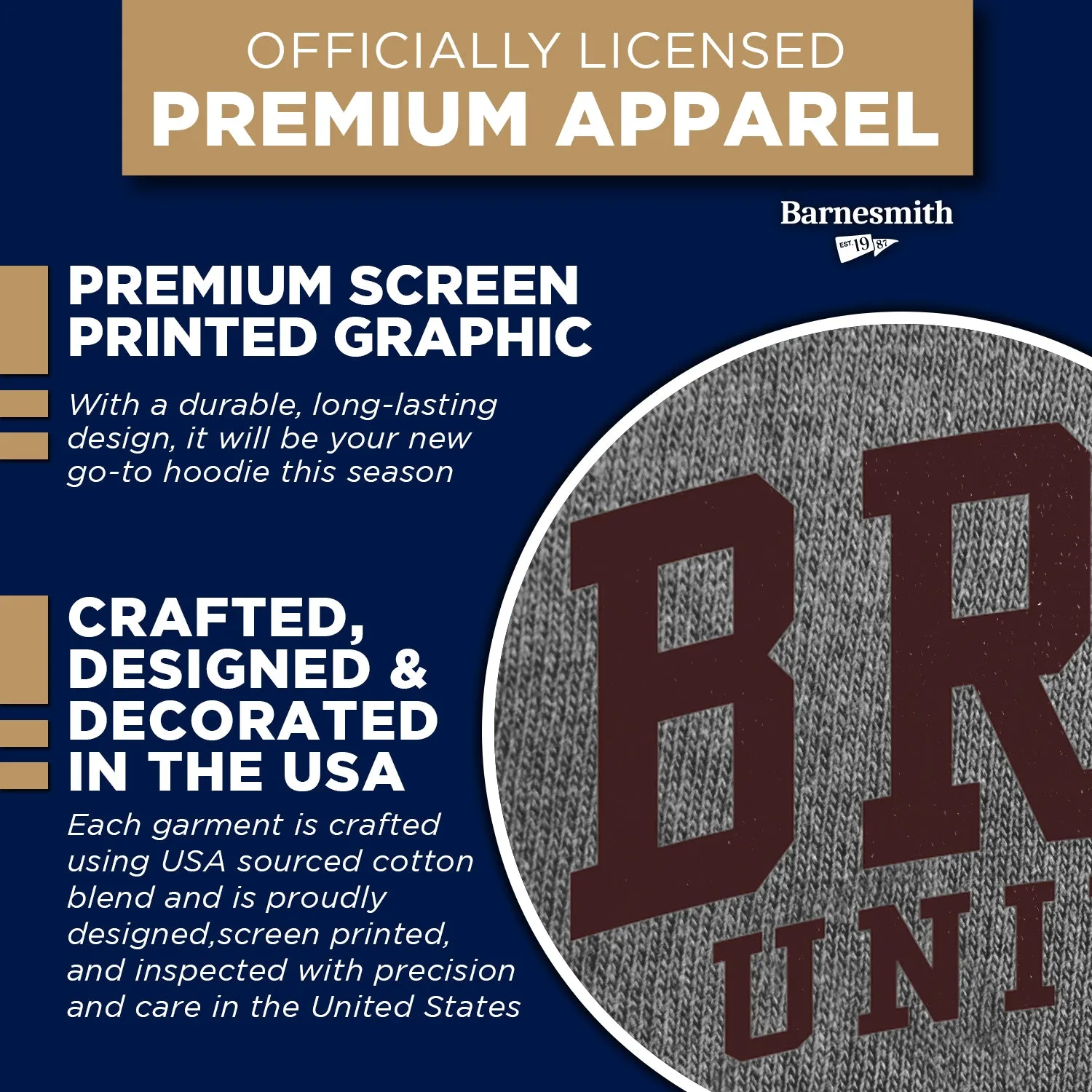 Brown Heritage Hooded Sweatshirt (Charcoal Grey) sold by Barnesmith product image thumbnail 4