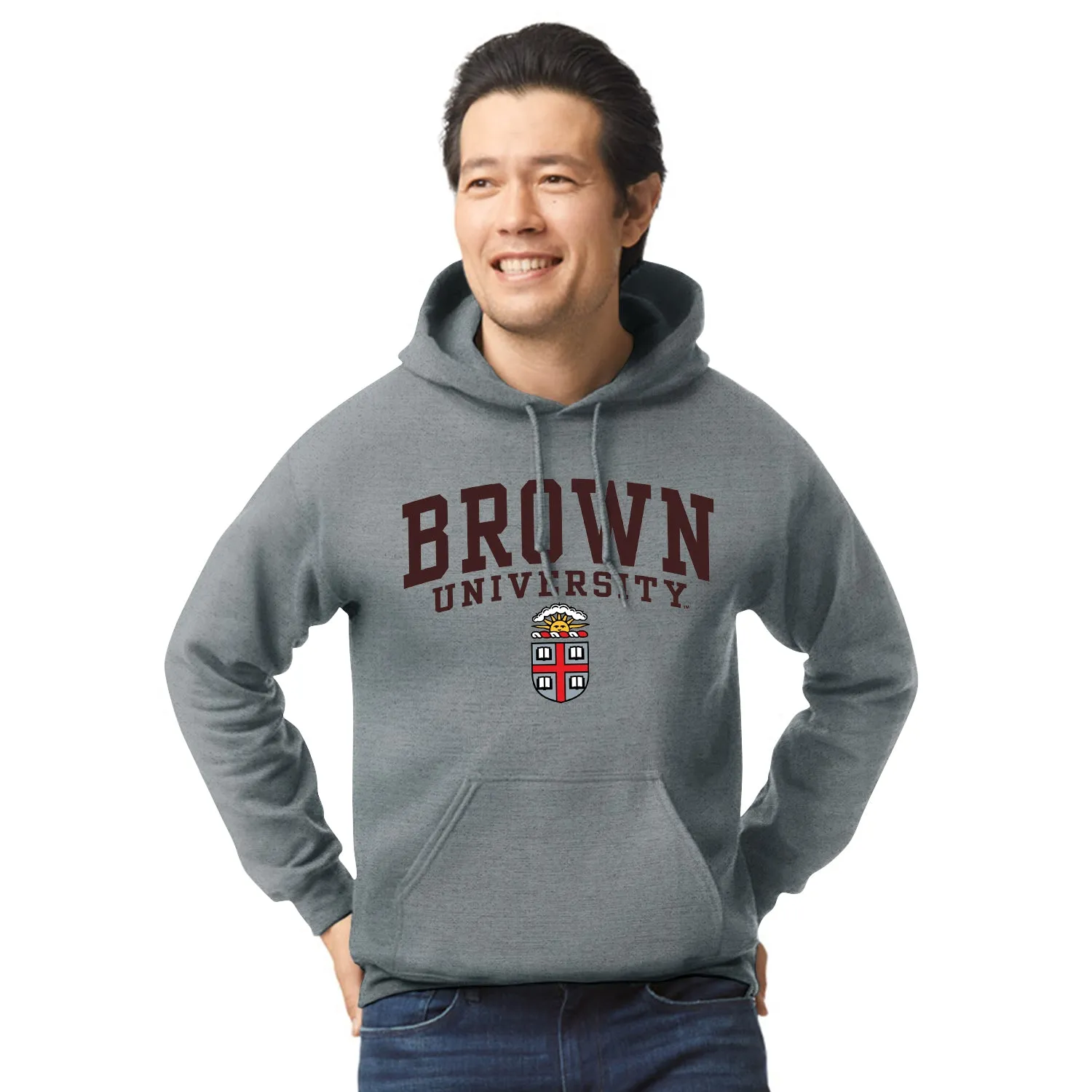 Brown Heritage Hooded Sweatshirt (Charcoal Grey) sold by Barnesmith product image thumbnail 2