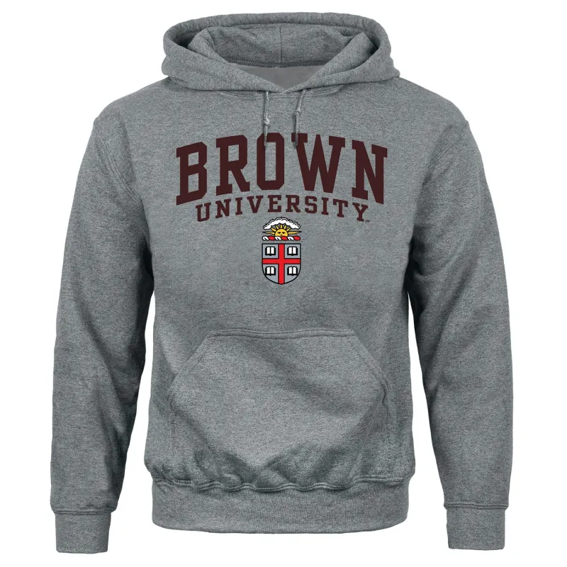 Brown Heritage Hooded Sweatshirt (Charcoal Grey) sold by Barnesmith