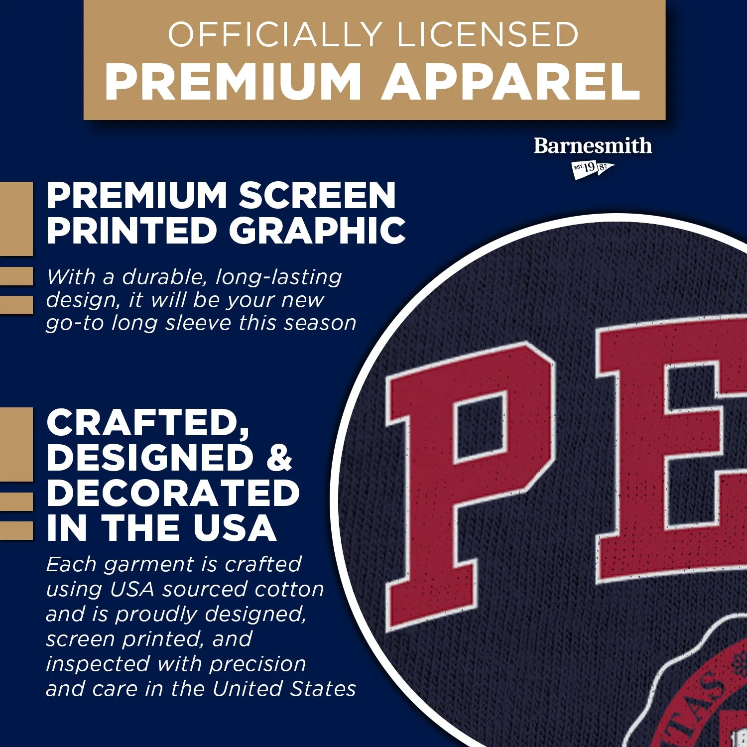 University of Pennsylvania Quakers Heritage Long Sleeve T-Shirt (Navy) sold by Barnesmith product image thumbnail 4