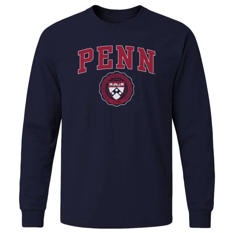 University of Pennsylvania Quakers Heritage Long Sleeve T-Shirt (Navy) sold by Barnesmith