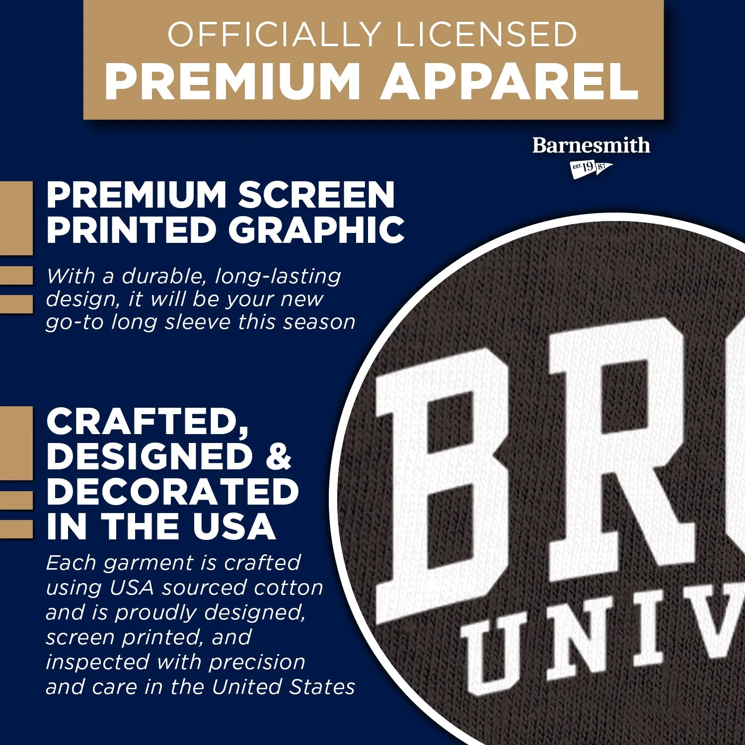 Brown Heritage Long Sleeve T-Shirt (Brown) sold by Barnesmith product image thumbnail 4