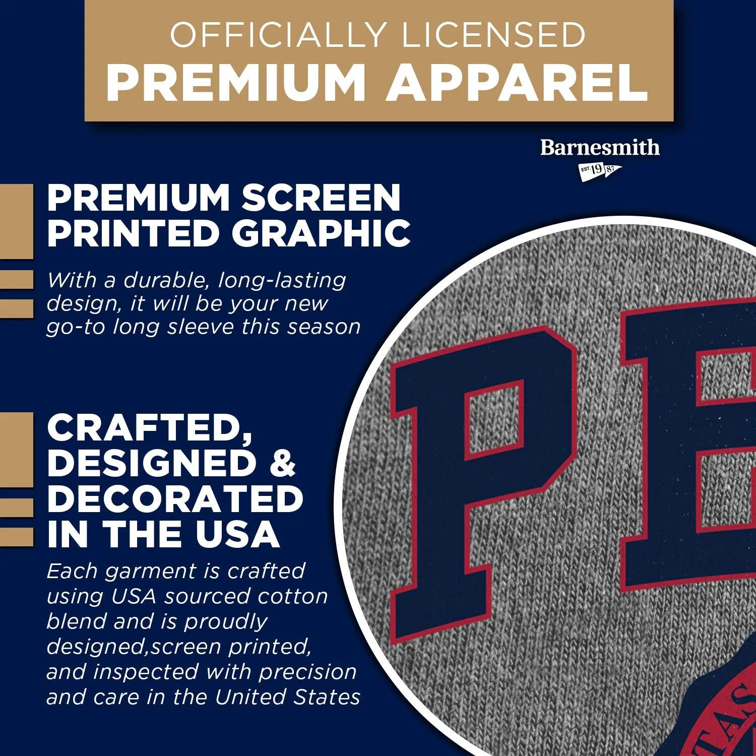 University of Pennsylvania Quakers Penn Heritage Long Sleeve T-Shirt (Charcoal Grey) sold by Barnesmith product image thumbnail 4