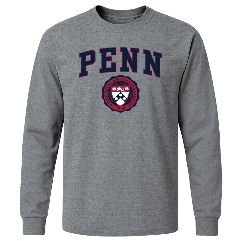 University of Pennsylvania Quakers Penn Heritage Long Sleeve T-Shirt (Charcoal Grey) sold by Barnesmith