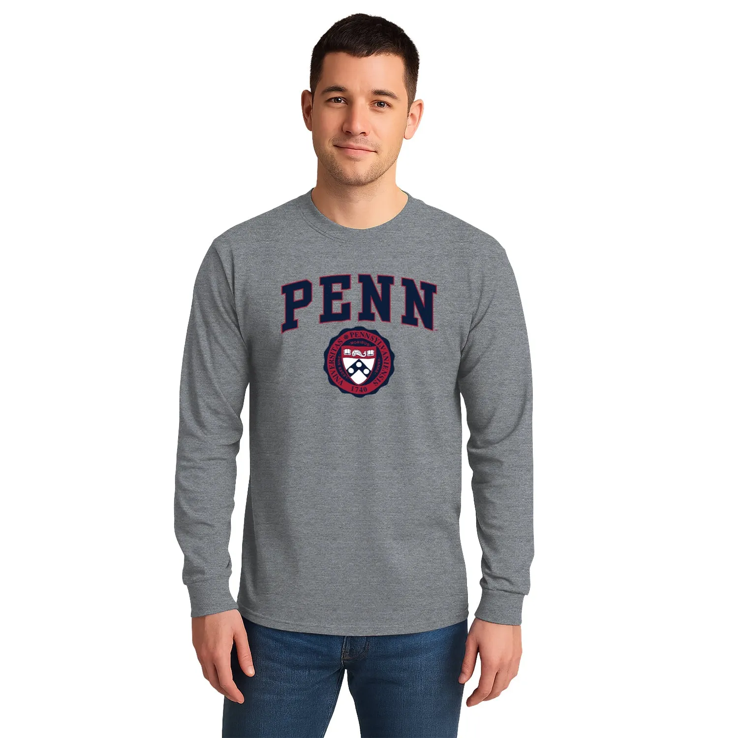 University of Pennsylvania Quakers Penn Heritage Long Sleeve T-Shirt (Charcoal Grey) sold by Barnesmith product image thumbnail 2