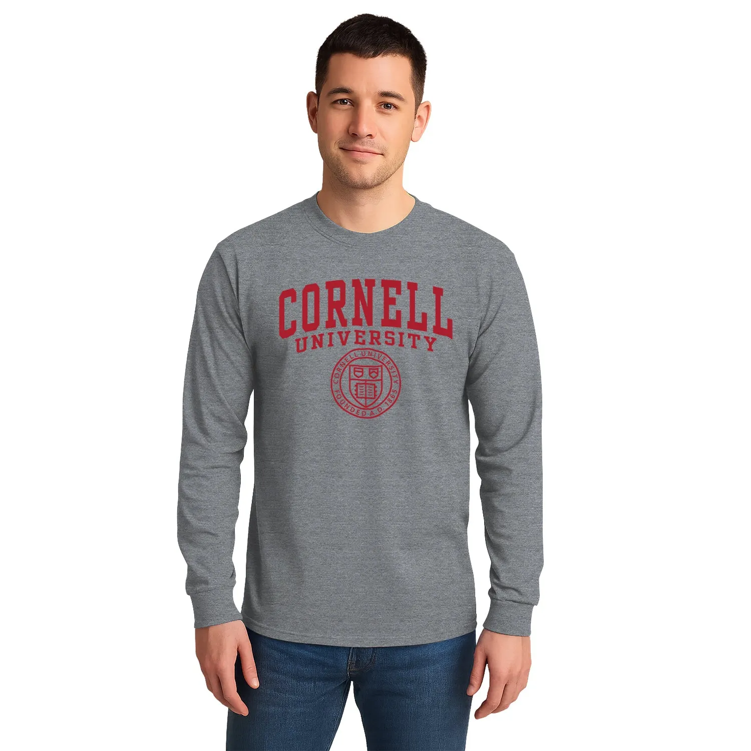 Cornell Heritage Long Sleeve T-Shirt (Charcoal Grey) sold by Barnesmith product image thumbnail 2