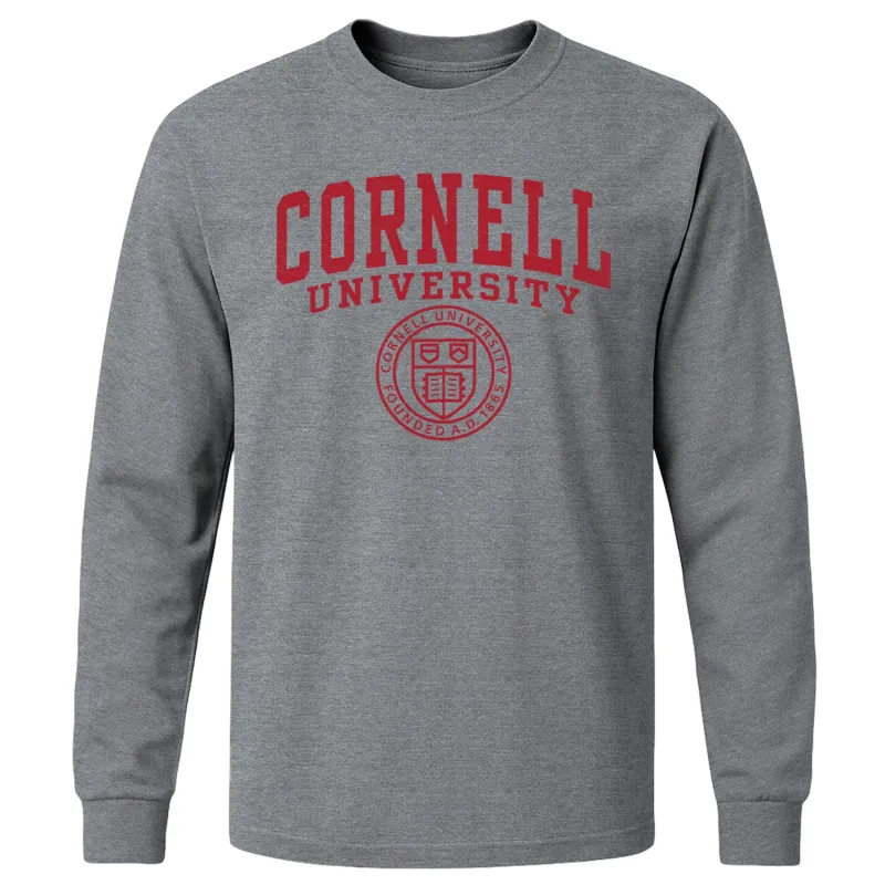 Cornell Heritage Long Sleeve T-Shirt (Charcoal Grey) sold by Barnesmith