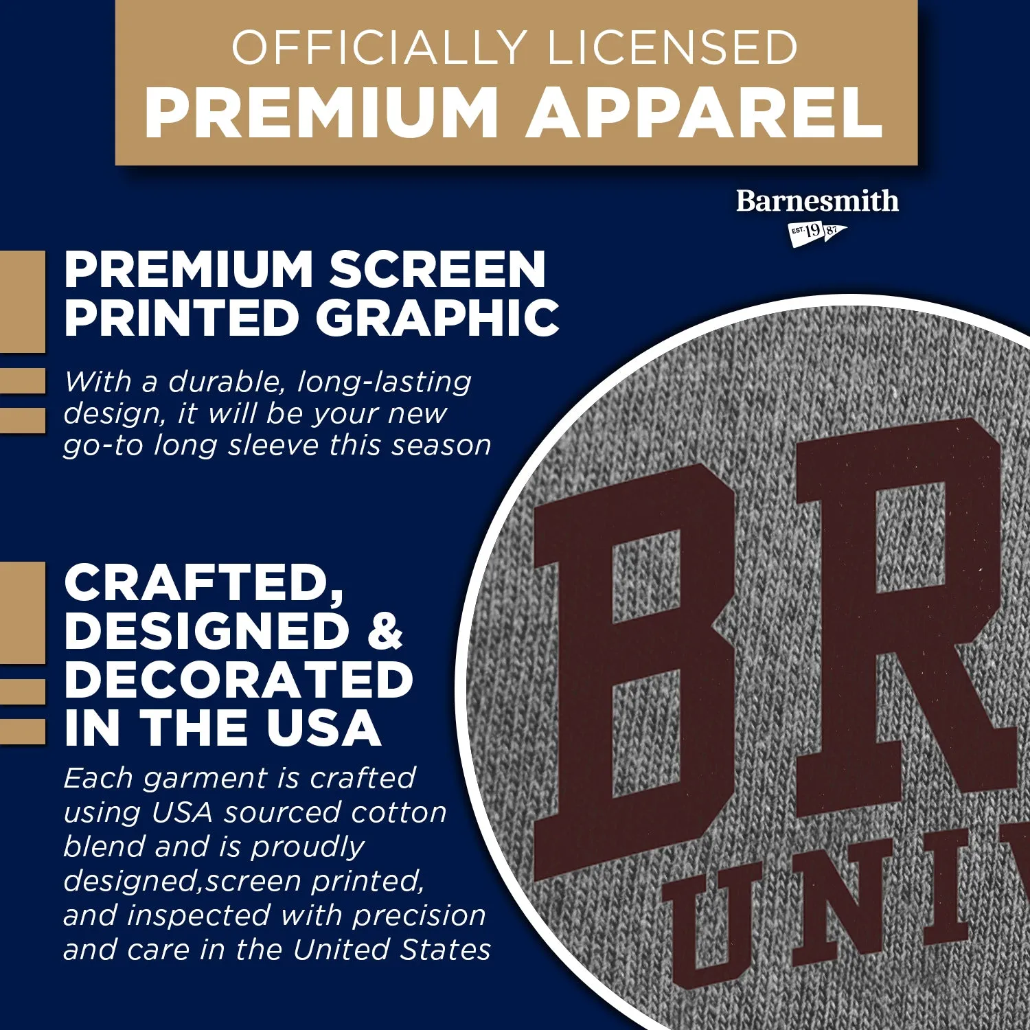Brown Heritage Long Sleeve T-Shirt (Charcoal Grey) sold by Barnesmith product image thumbnail 4