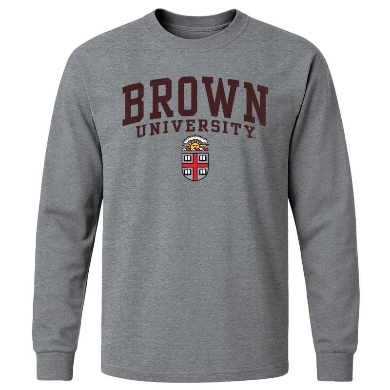 Brown Heritage Long Sleeve T-Shirt (Charcoal Grey) sold by Barnesmith