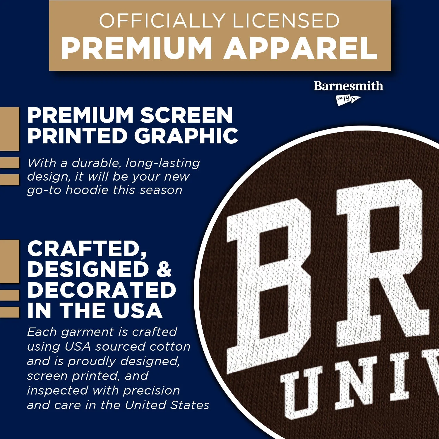 Brown Heritage Hooded Sweatshirt (Brown) sold by Barnesmith product image thumbnail 4