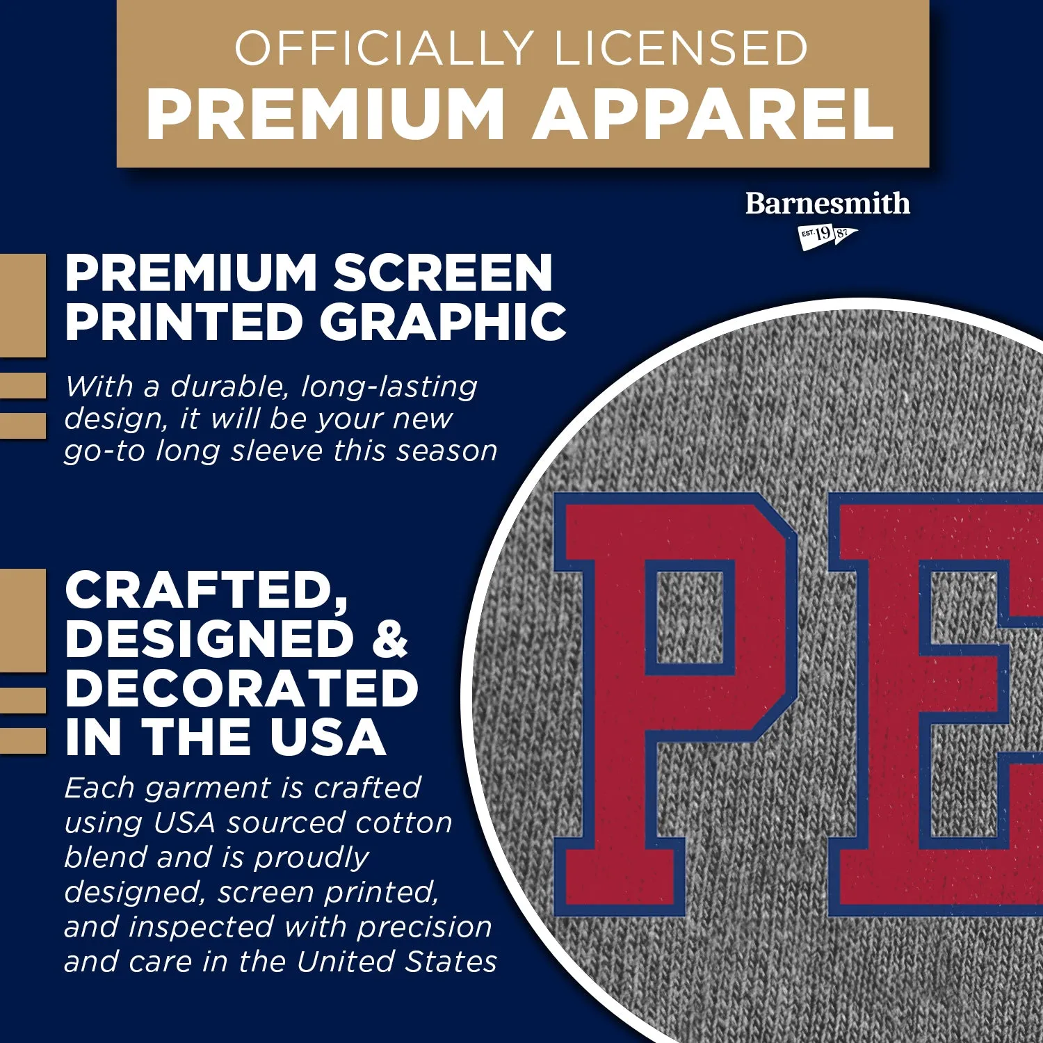 University of Pennsylvania Quakers Penn Classic Long Sleeve T-Shirt (Charcoal Grey) sold by Barnesmith product image thumbnail 4