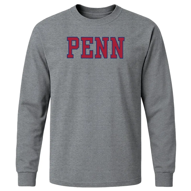 University of Pennsylvania Quakers Penn Classic Long Sleeve T-Shirt (Charcoal Grey) sold by Barnesmith