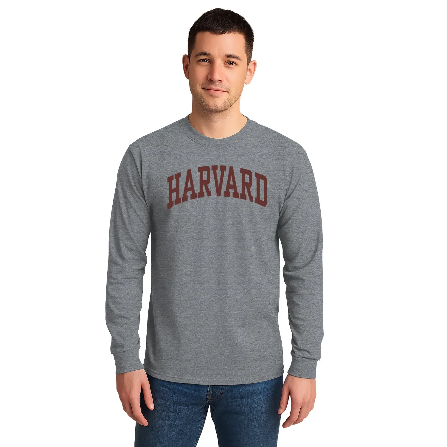 Harvard Long Sleeve T-Shirt Classic (Charcoal Grey) sold by Barnesmith product image thumbnail 2