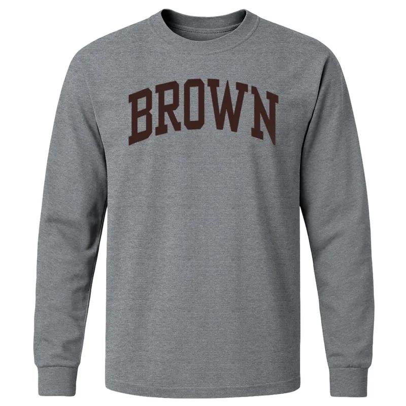 Brown Classic Long Sleeve T-Shirt (Charcoal Grey) sold by Barnesmith