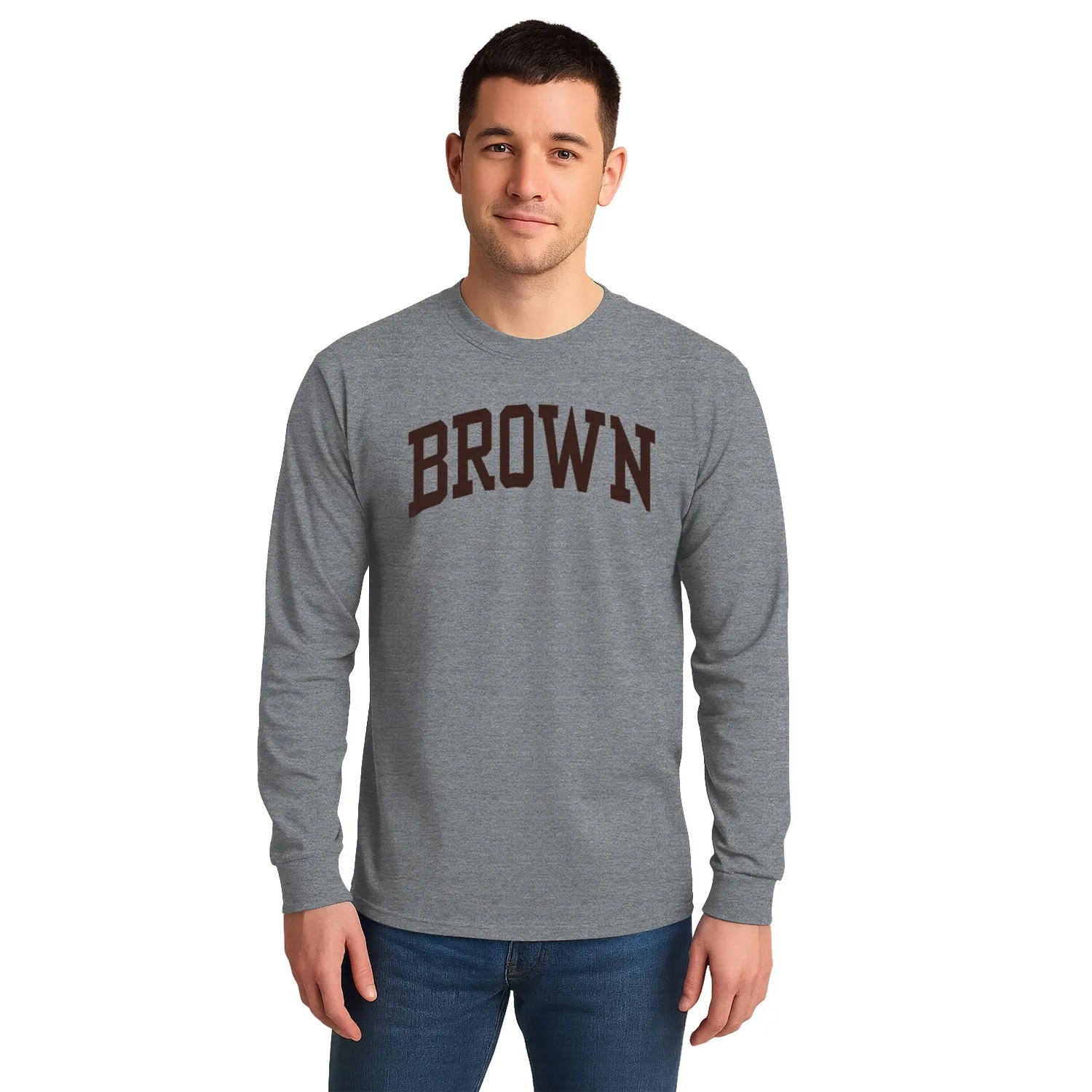 Brown Classic Long Sleeve T-Shirt (Charcoal Grey) sold by Barnesmith product image thumbnail 2