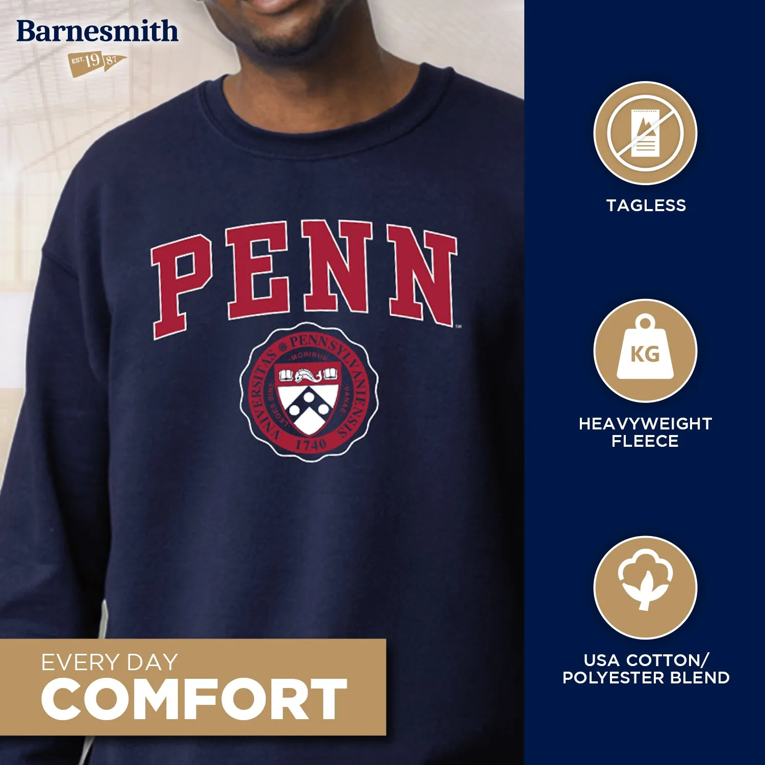 Penn Heritage Sweatshirt II (Navy) sold by Barnesmith product image thumbnail 3