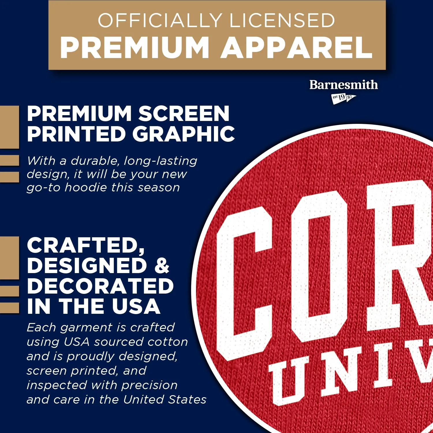 Cornell Heritage Hooded Sweatshirt (Red) sold by Barnesmith product image thumbnail 4