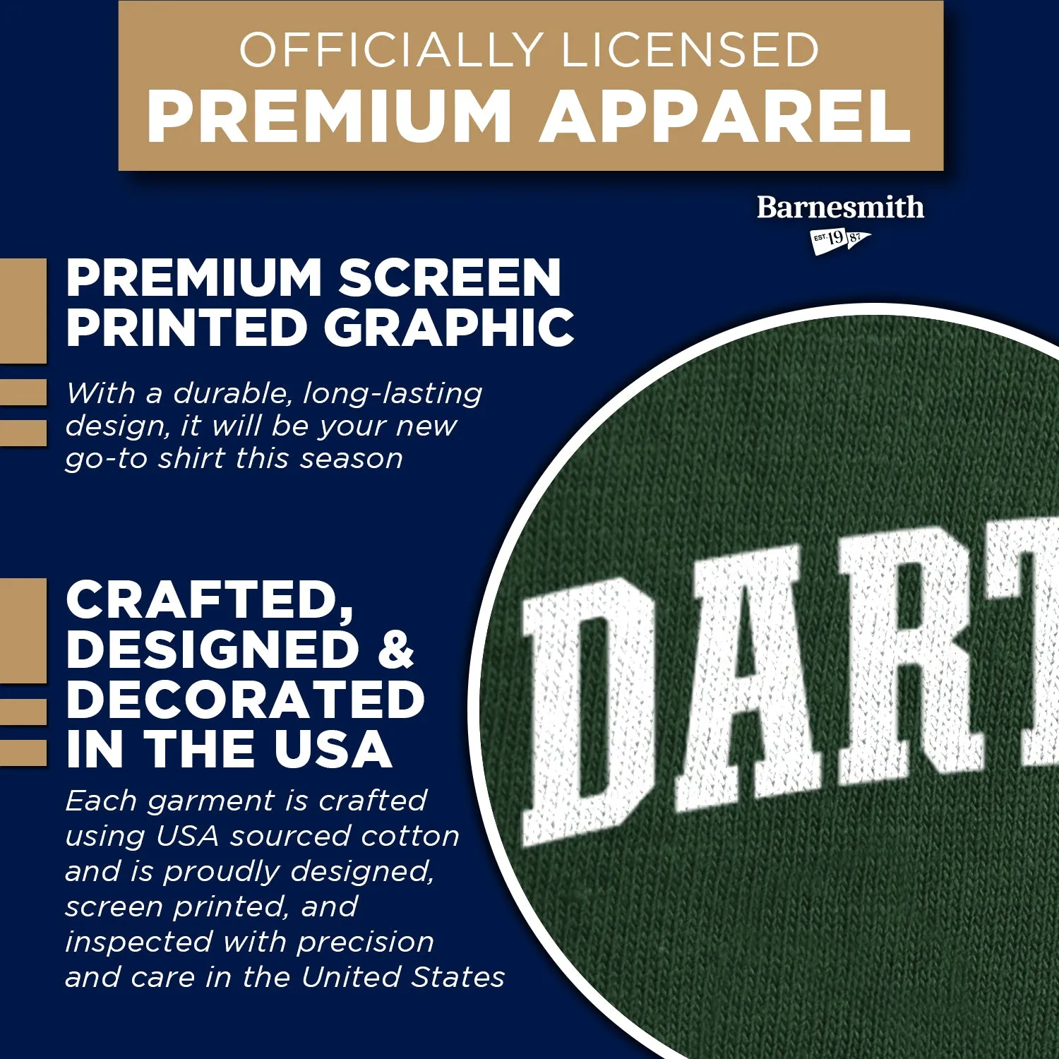 Dartmouth Heritage T-Shirt (Hunter Green) sold by Barnesmith product image thumbnail 4