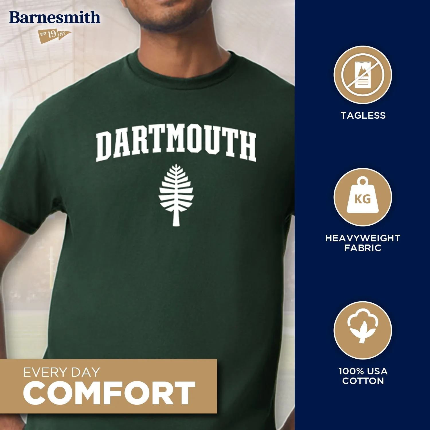 Dartmouth Heritage T-Shirt (Hunter Green) sold by Barnesmith product image thumbnail 3