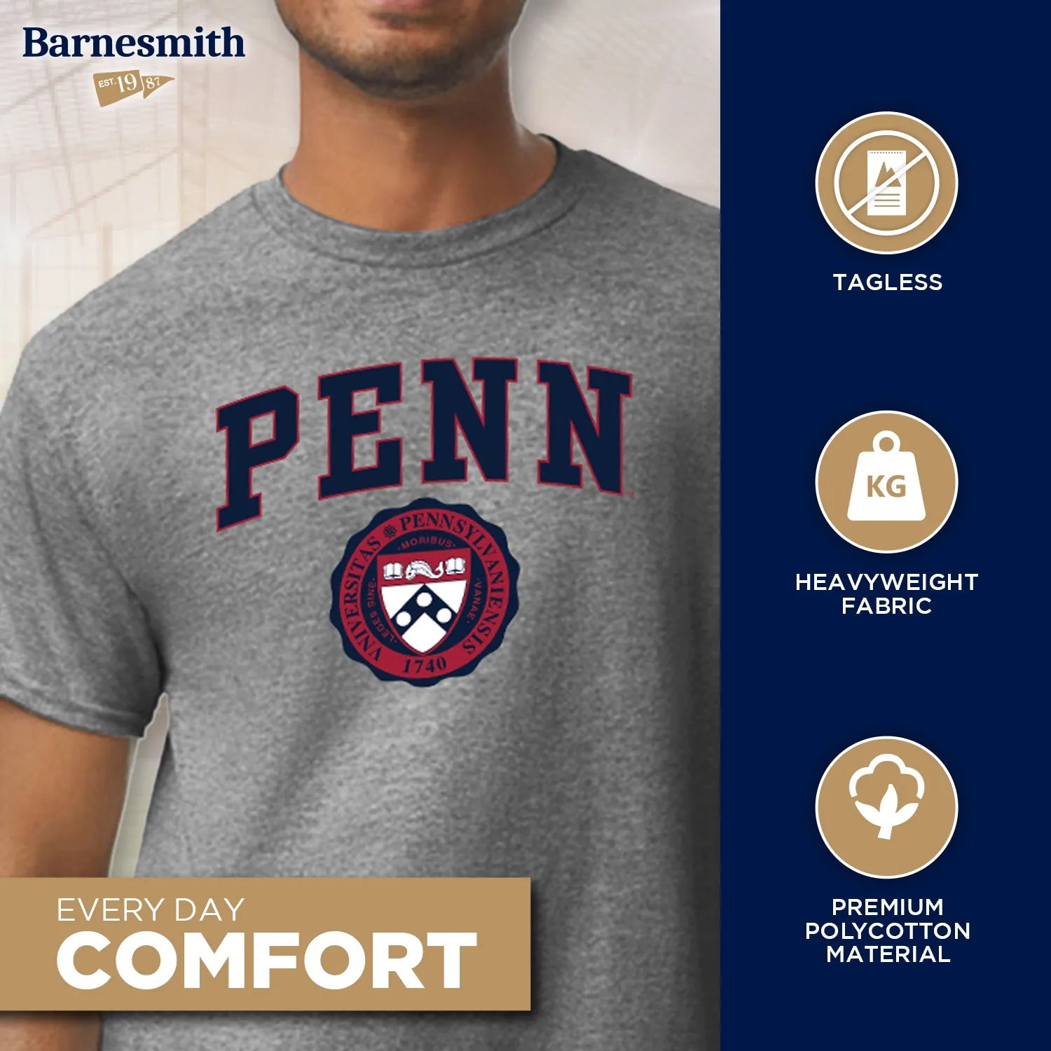 Penn Heritage T-shirt (Charcoal Grey) sold by Barnesmith product image thumbnail 4