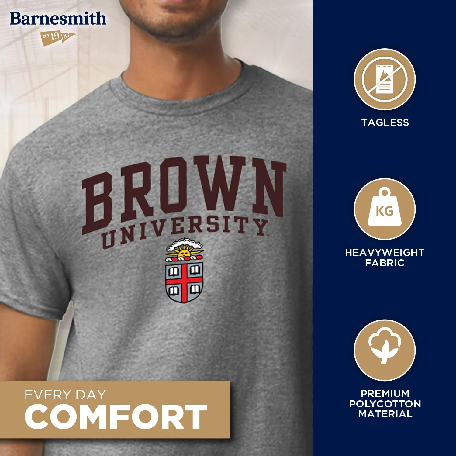 Brown Heritage T-Shirt (Charcoal Grey) sold by Barnesmith product image thumbnail 3