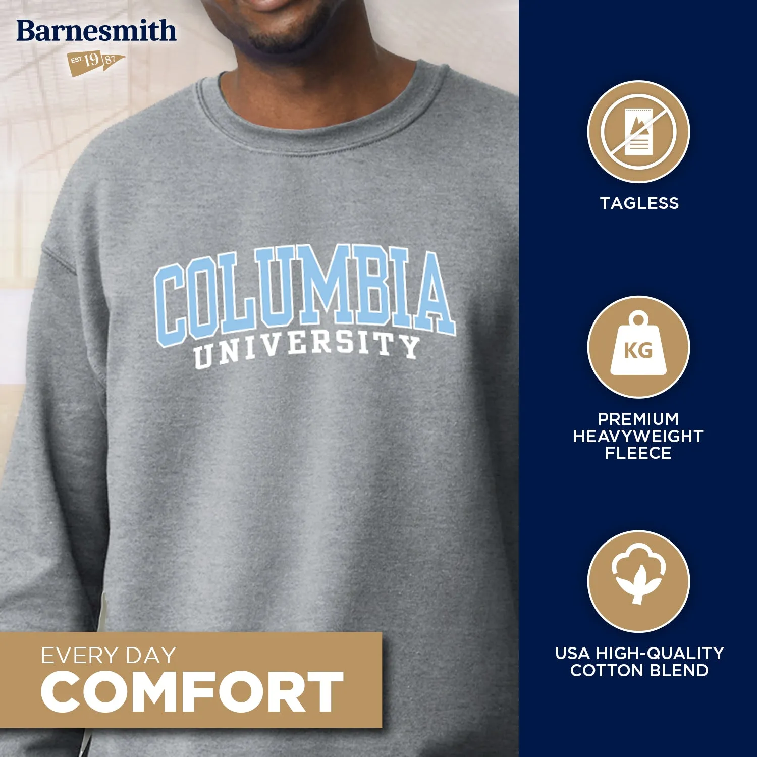 Columbia University Essential Sweatshirt (Grey) sold by Barnesmith product image thumbnail 3