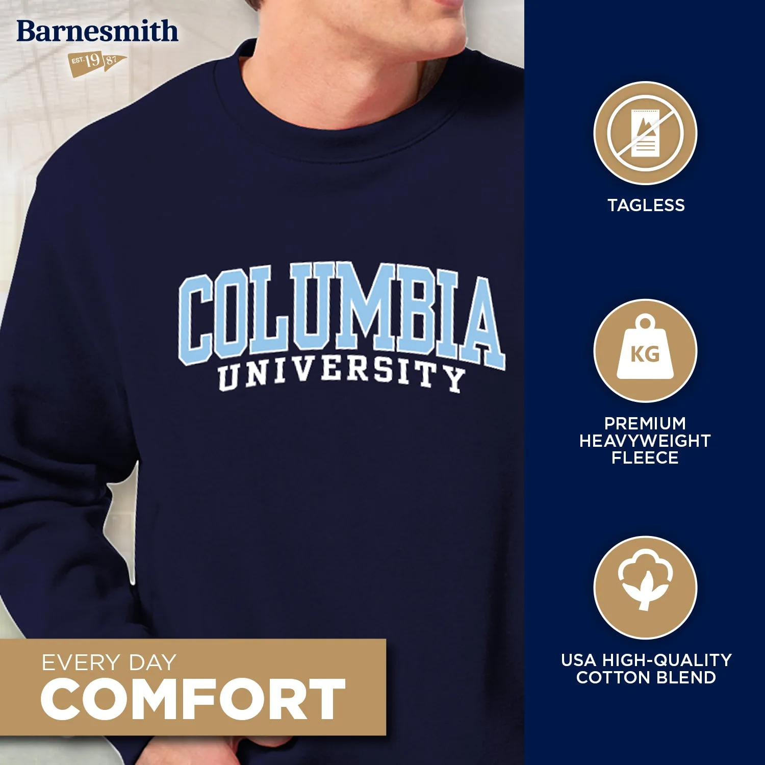 Columbia University Essential Sweatshirt (Navy) sold by Barnesmith product image thumbnail 3