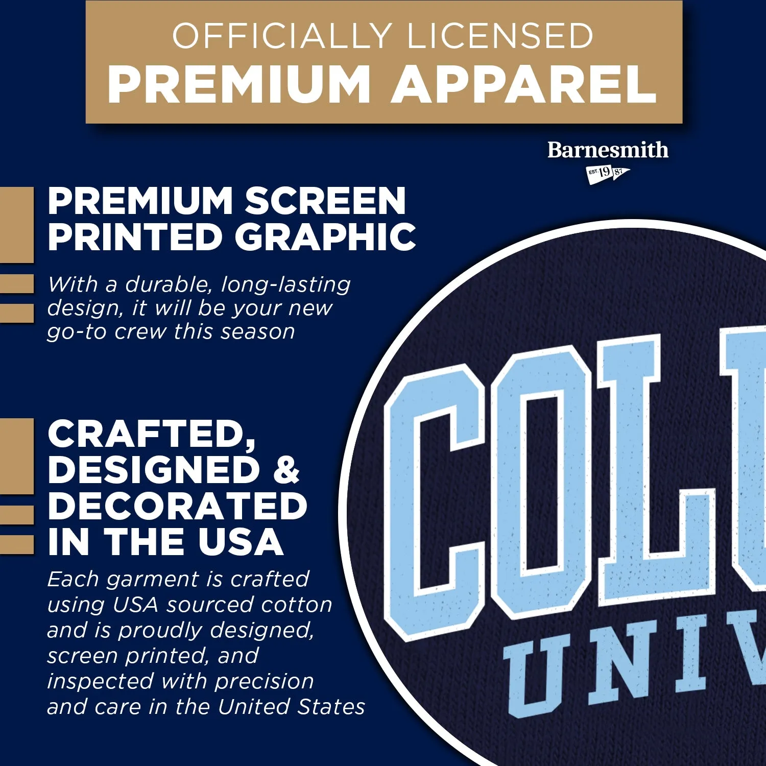 Columbia University Essential Sweatshirt (Navy) sold by Barnesmith product image thumbnail 4