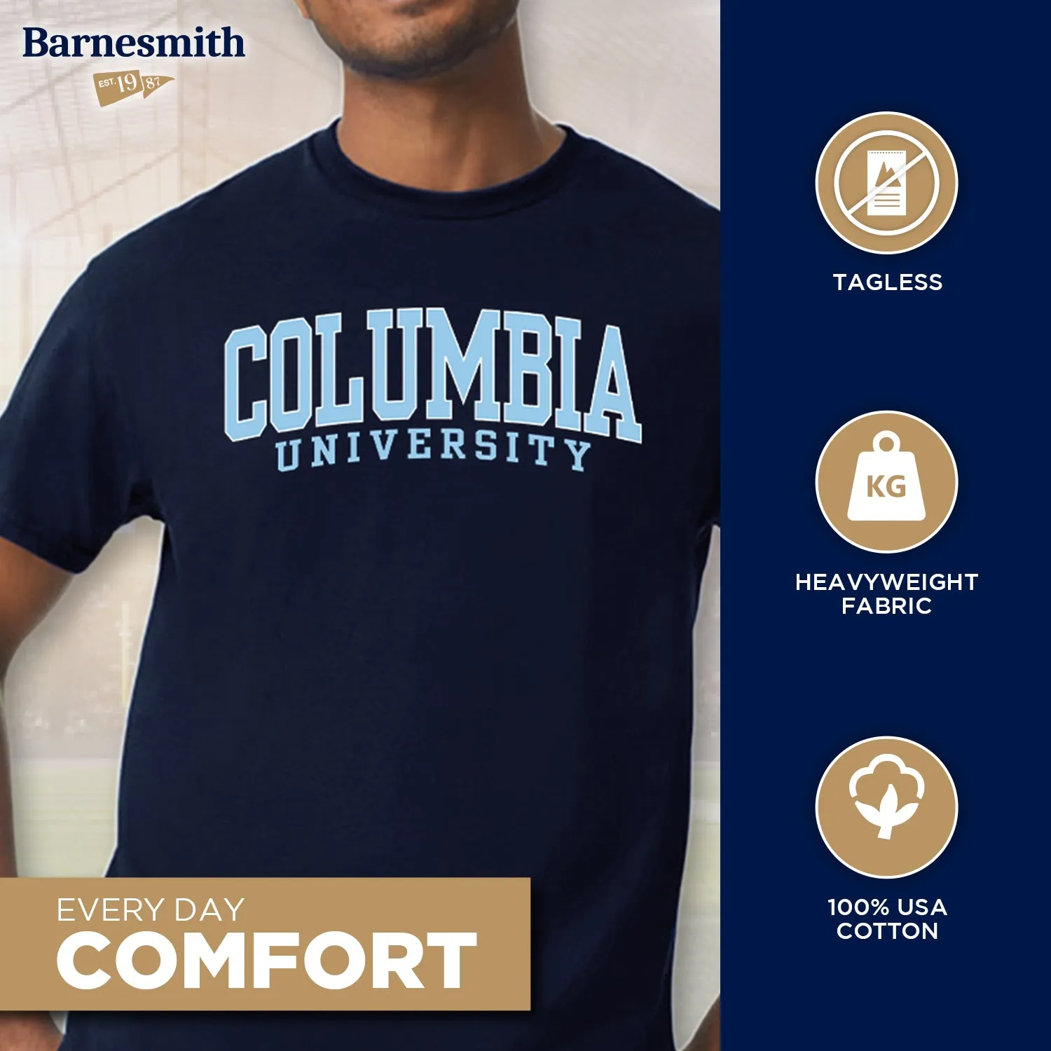 Columbia Classic T-Shirt (Navy) sold by Barnesmith product image thumbnail 3