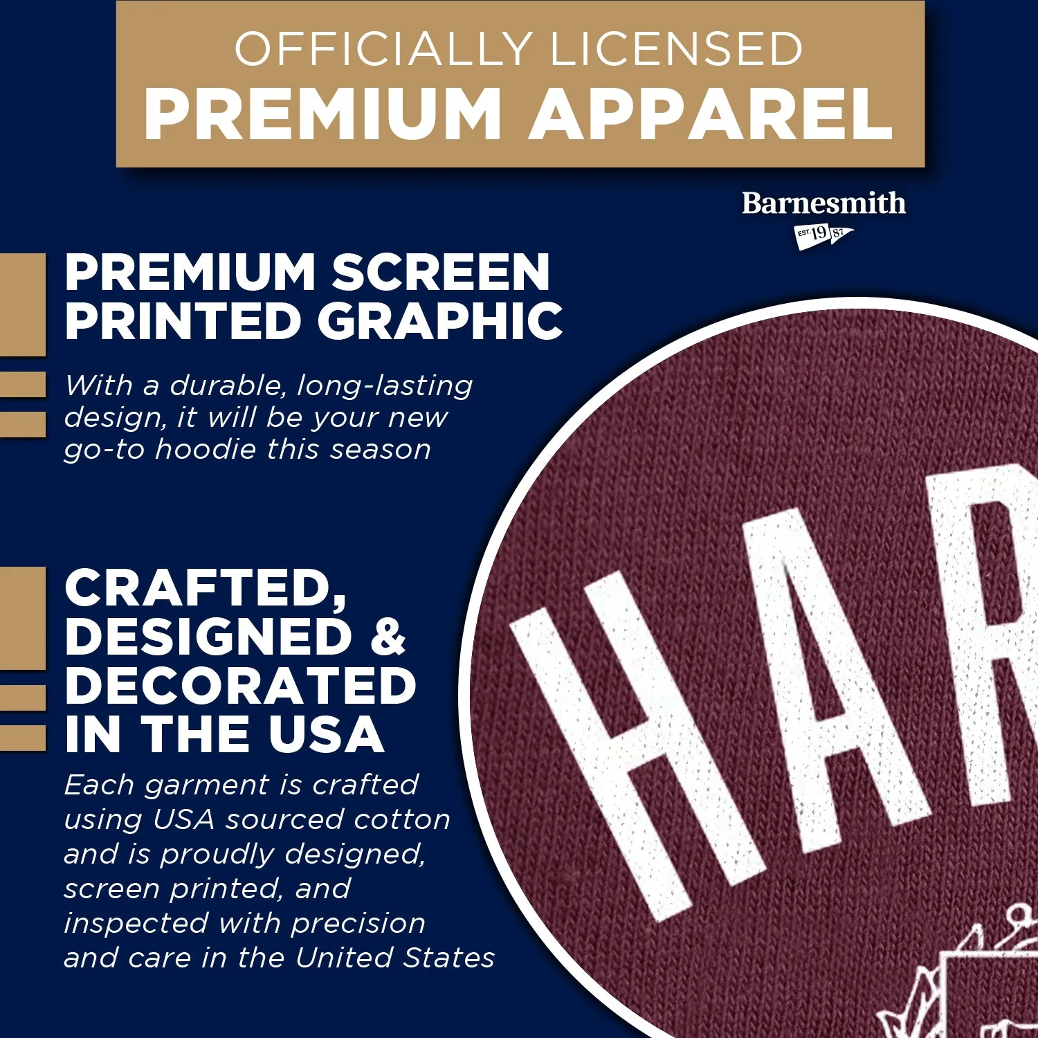 Harvard University Heritage Hooded Sweatshirt (Crimson) sold by Barnesmith product image thumbnail 4