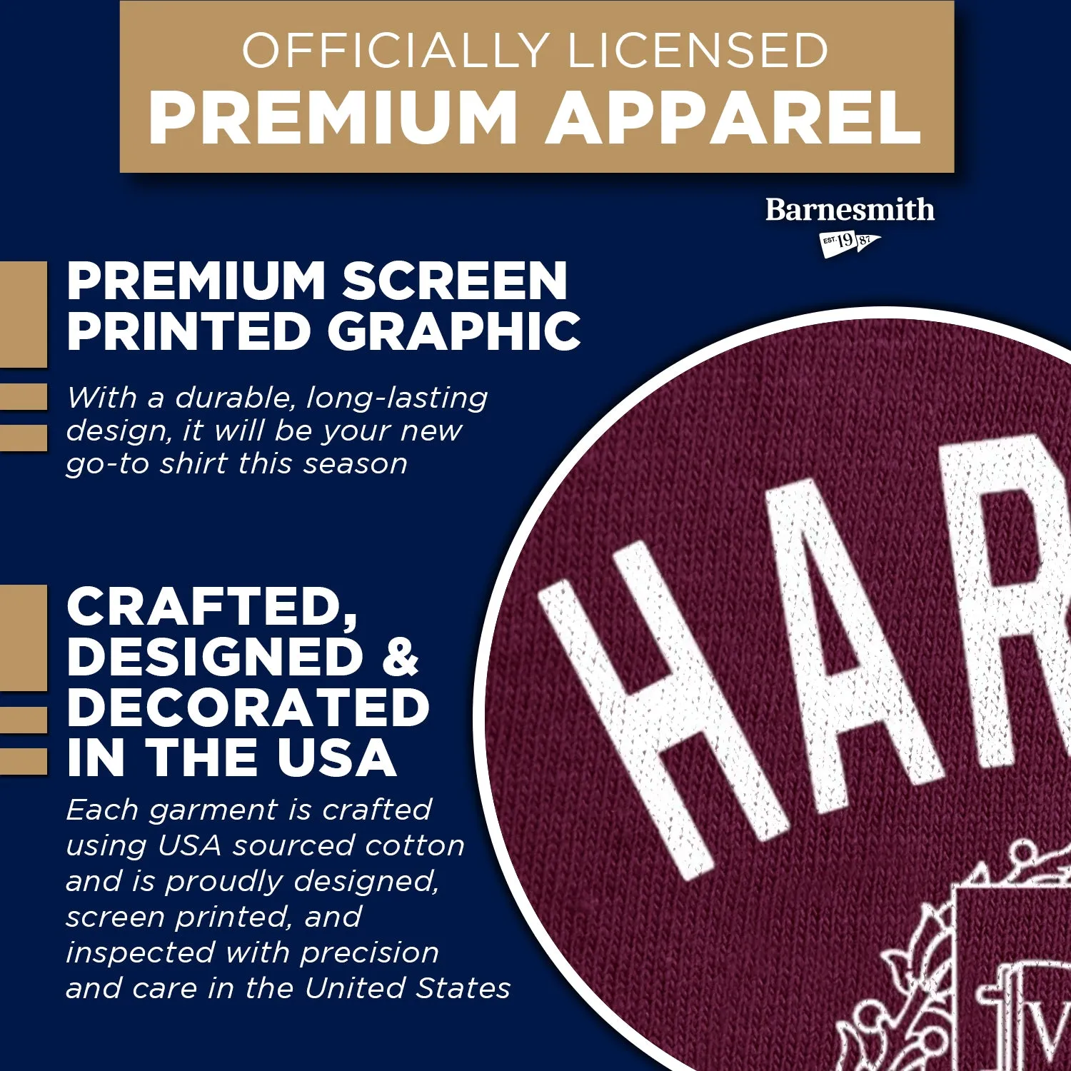 Harvard Heritage T-shirt (Crimson) sold by Barnesmith product image thumbnail 4