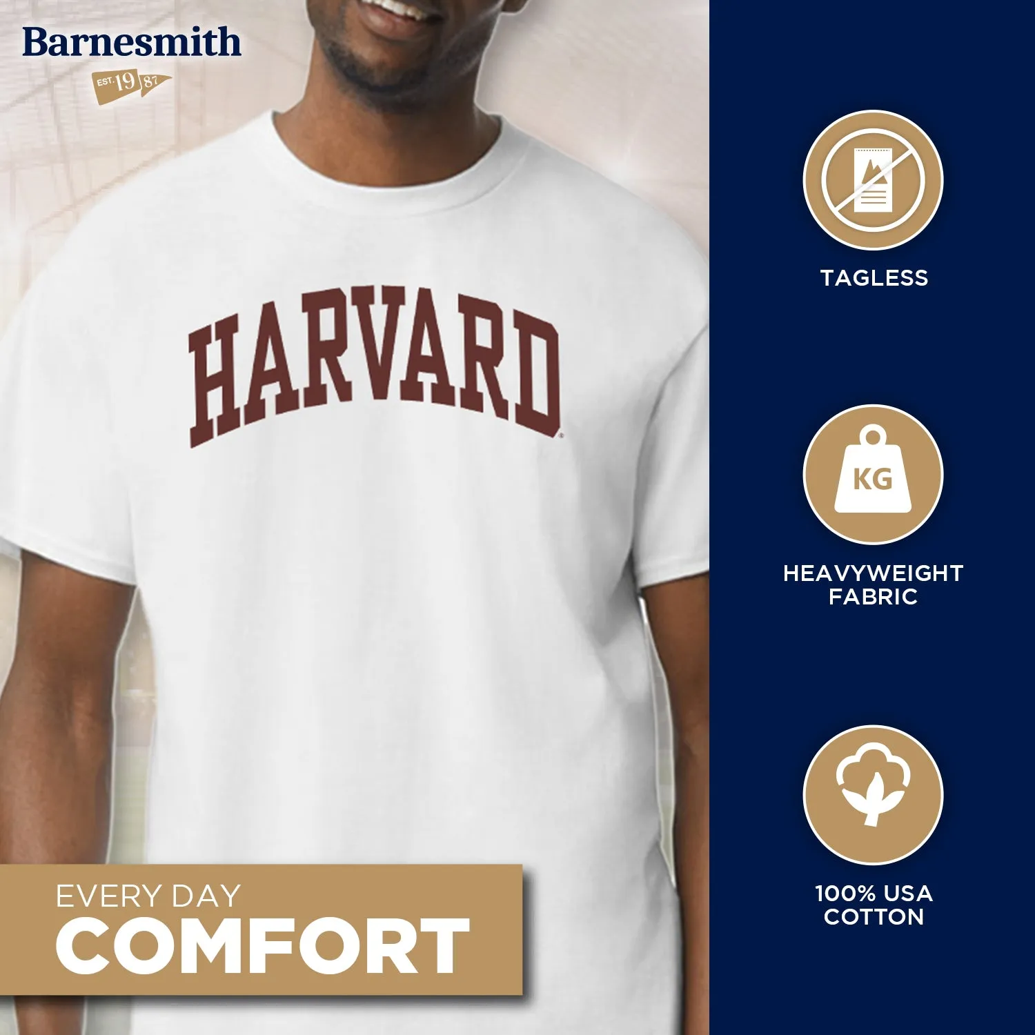 Harvard T-Shirt Classic (White) sold by Barnesmith product image thumbnail 3