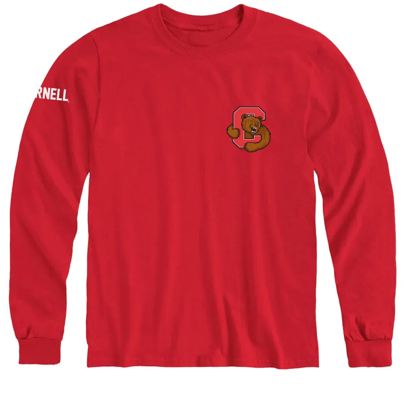 Cornell Mascot Long Sleeve T-Shirt (Red) sold by Barnesmith