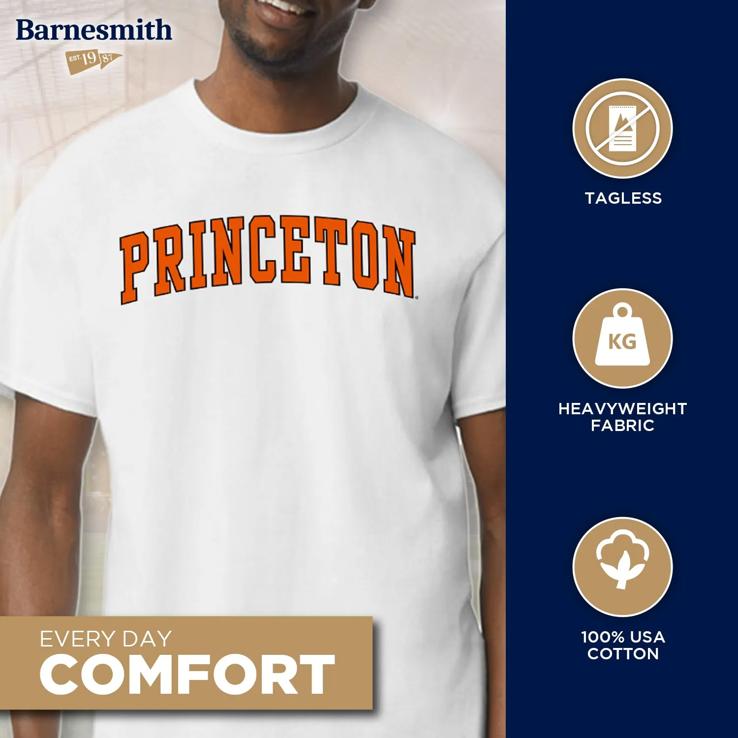 Princeton Classic T-Shirt (White) sold by Barnesmith product image thumbnail 3