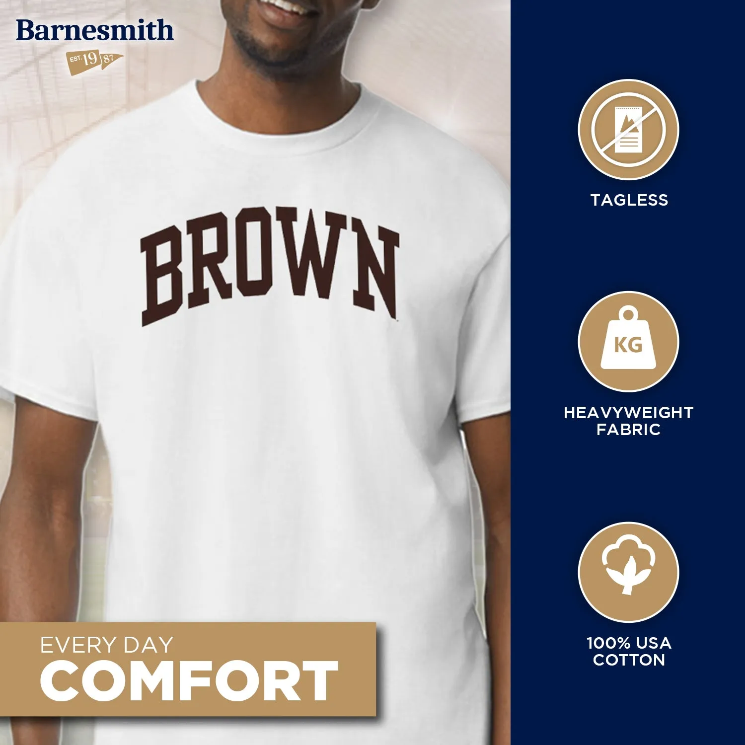 Brown Classic T-Shirt (White) sold by Barnesmith product image thumbnail 3