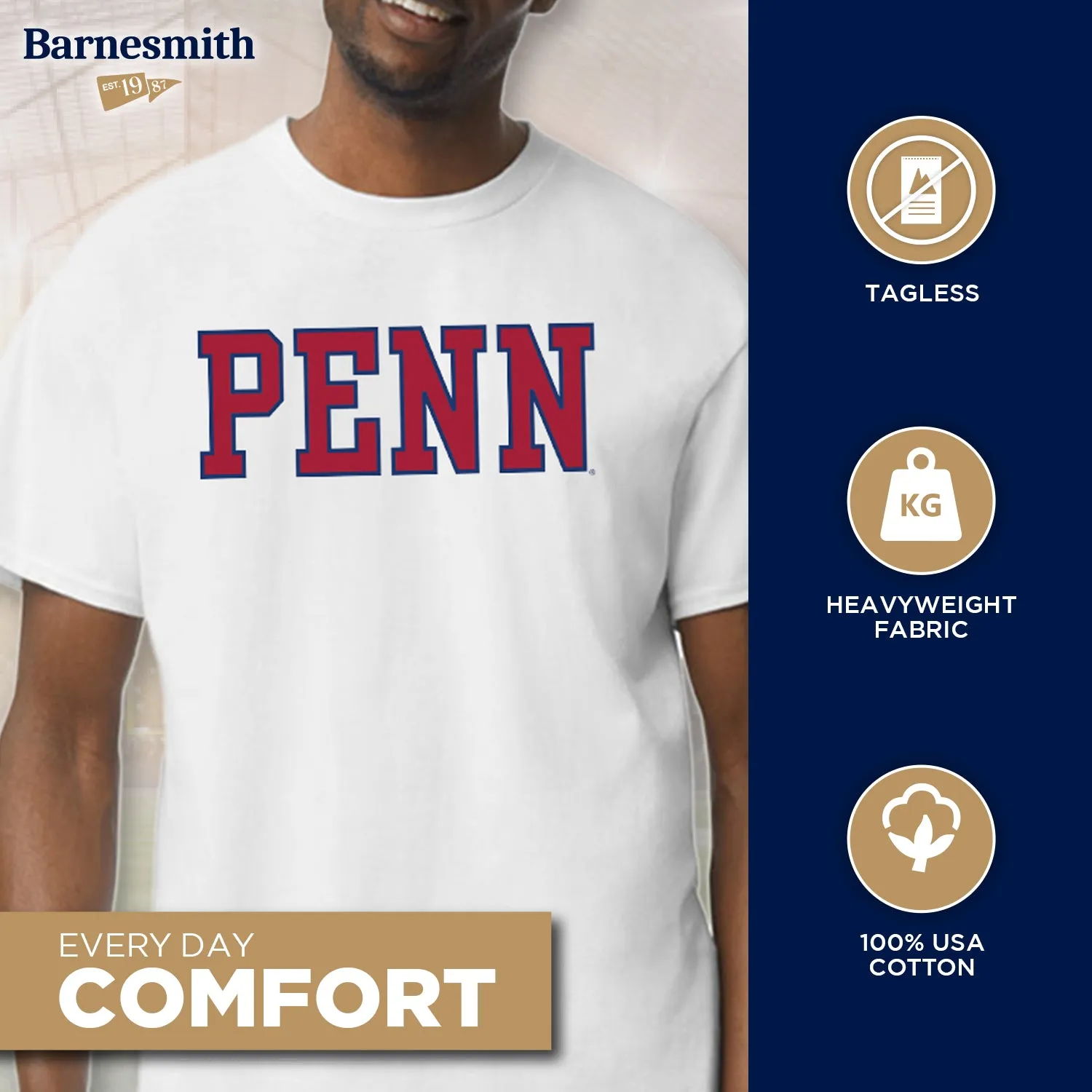 Penn Classic T-Shirt (White) sold by Barnesmith product image thumbnail 3