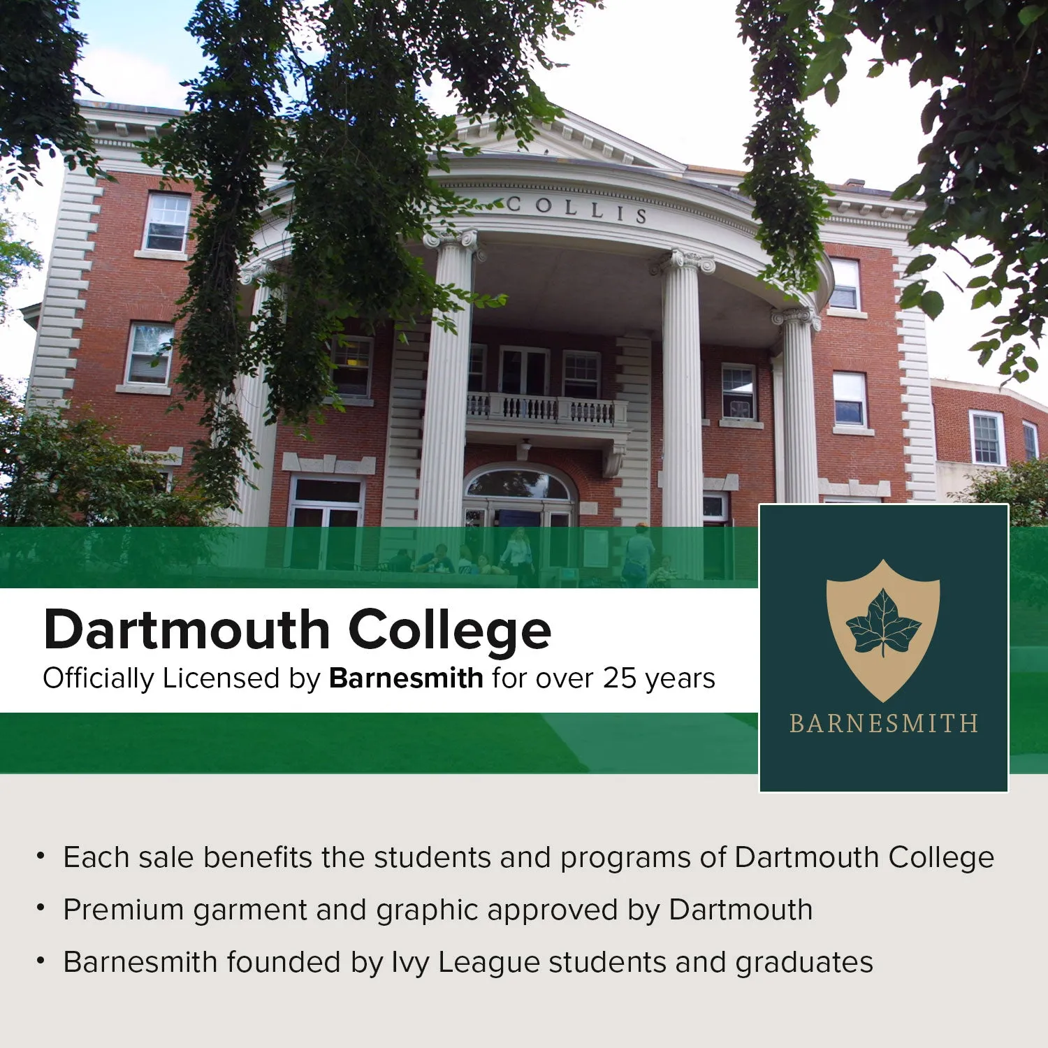 Dartmouth Crest Sweatshirt (Hunter) sold by Barnesmith product image thumbnail 5