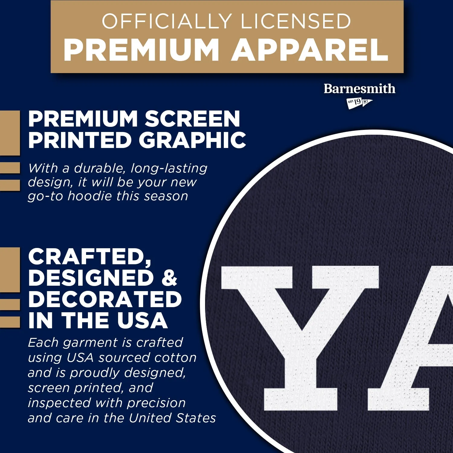 Yale Essential Hooded Sweatshirt (Navy) sold by Barnesmith product image thumbnail 4