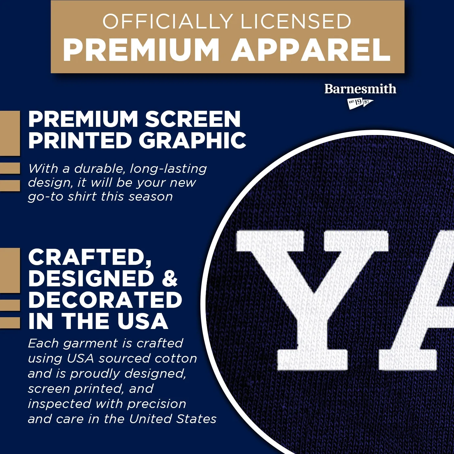 Yale Classic T-Shirt (Navy) sold by Barnesmith product image thumbnail 4